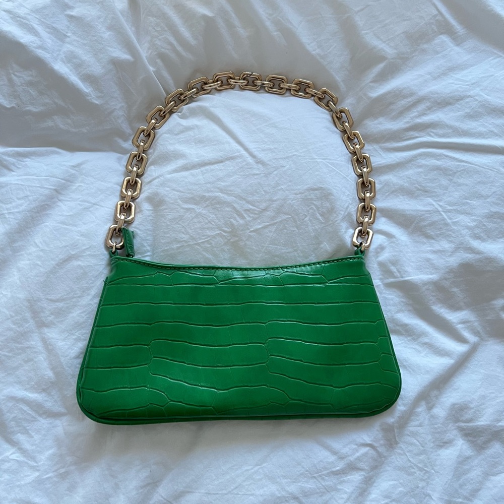 Zara Croc Leather Chain Shoulder Bag